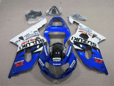 ABS Carenado Suzuki GSXR 600 K1 K2 K3 2001-2003 - Azul Blanco Motul