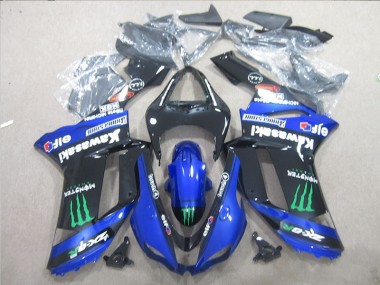 ABS Plástica Kawasaki ZX6R 2007-2008 - Negro Azul Verde Monster