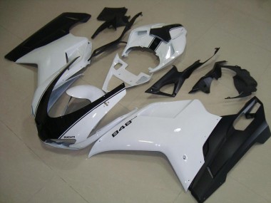 Carenado Ducati 848 1098 1198 2007-2014 - Blanco Negro Mate