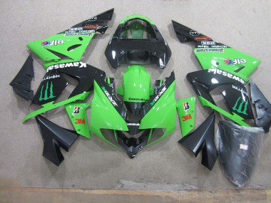 Carenado Kawasaki ZX10R 2003-2005 - Negro Verde 3M Monster