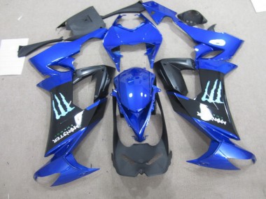 Carenado Kawasaki ZX10R 2008-2010 - Negro Azul Monster