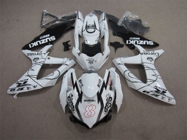 Carenado Suzuki GSXR 600 K8 2008-2010 - Blanco Negro Corona Extra Motul 8