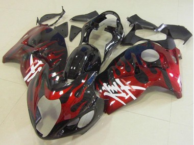 Kits Carenado Suzuki GSXR 1300 Hayabusa 1996-2007 - Negro Rojo Llama